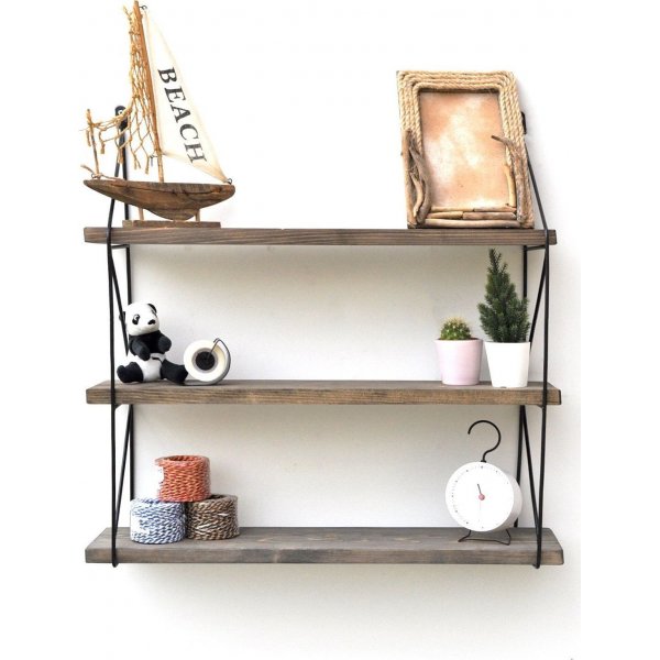 Walter wandplank 40 - Walnoot/zwart Walter wandplank 40 - Walnoot/zwart