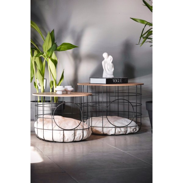 Cat soffbordsset - Furu/svart Cat soffbordsset - Furu/svart