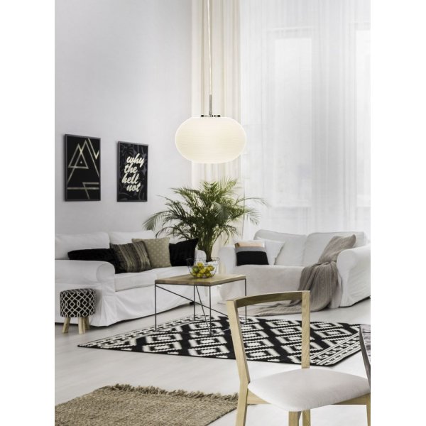 Sefyr taklampa - Vit/krom