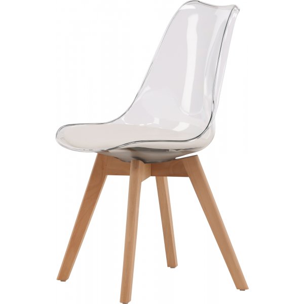 Edvin matstol - Vit/björk Edvin matstol - Vit/björk