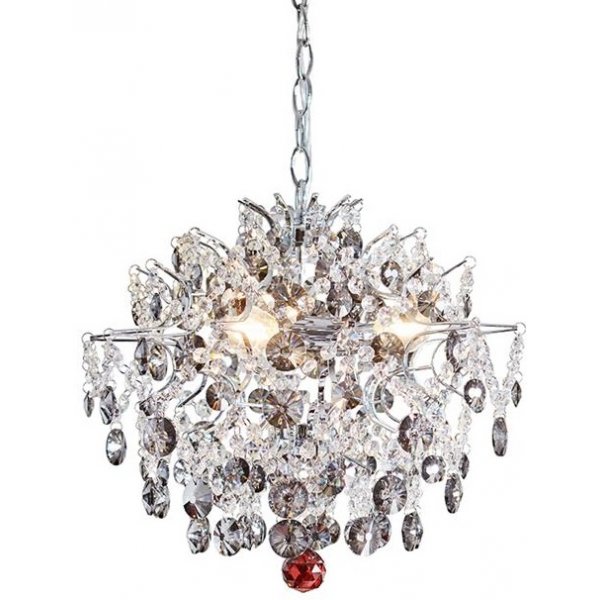 Hidden Gem kristal krona 40 cm - Krom/klar/rkfrg
