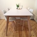 Century matbord 160 cm - Vit/Ljus ek Century matbord 160 cm - Vit/Ljus ek