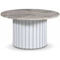 Sumo Soffbord Ø85 - Vitbetsad ek / Silver marmor Sumo Soffbord Ø85 - Vitbetsad ek / Silver marmor