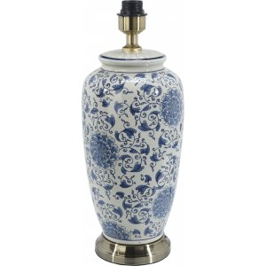 Pied de lampe Li Jing - Blanc/Bleu - 49 cm