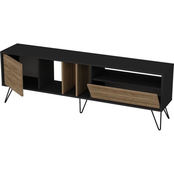 Banc multimédia Mistico 180 cm - Noyer/noir Banc multimédia Mistico 180 cm - Noyer/noir