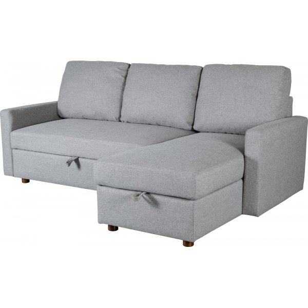Soffa med förvaring grå 214 cm bred Soffa med förvaring grå 214 cm bred
