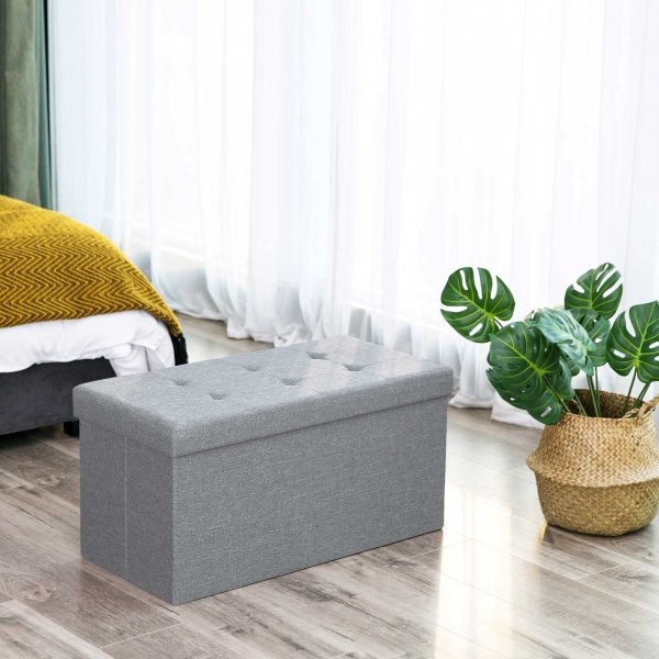 Banc Joar avec rangement 76 cm - Gris clair Banc Joar avec rangement 76 cm - Gris clair