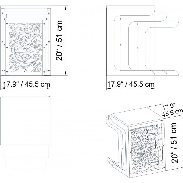 Hare satsbord 45,5 x 51 cm - Vit/svart Hare satsbord 45,5 x 51 cm - Vit/svart