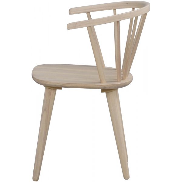 PiPi matgrupp, runt matbord 150 cm inkl 4 st Dalsland karmstolar - Whitewash + 4.00 x Stolsdyna