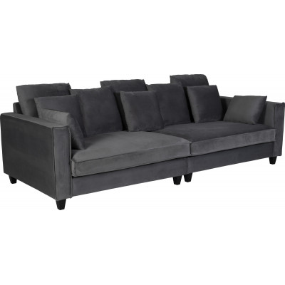 Brandy Lounge 4-sits soffa XL - Mrkgr (sammet) + Flckborttagare fr mbler