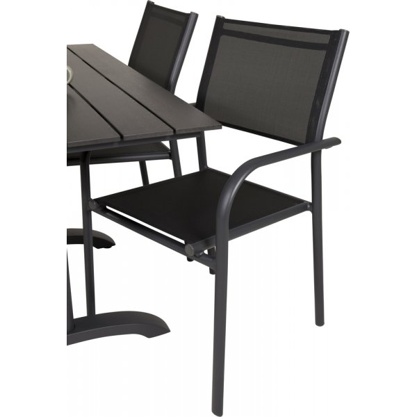 Denver utematgrupp med 4 st Santorini stolar - Svart