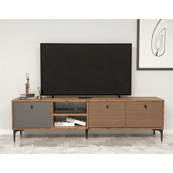 Meuble TV Vision - Noyer/anthracite Meuble TV Vision - Noyer/anthracite