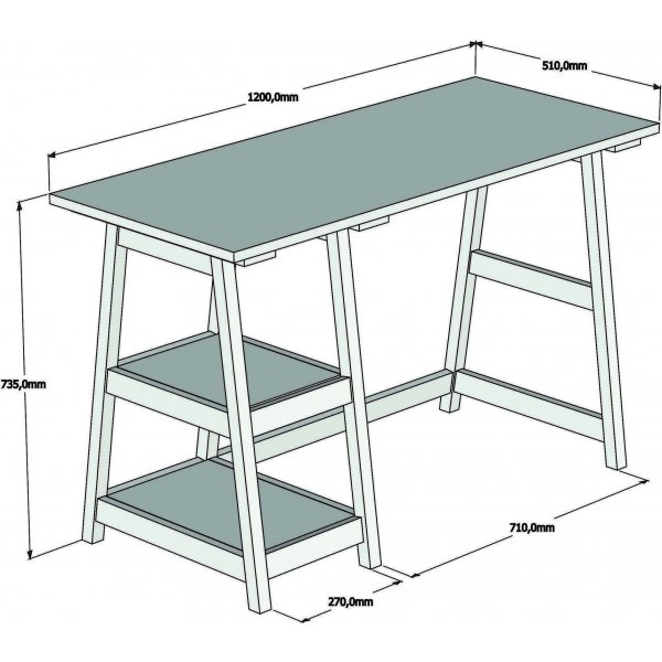Bureau Perla 120x51 cm - Noyer