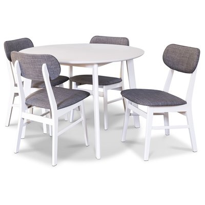 Sarek matgrupp - Bord inklusive 4 st stolar - Vit