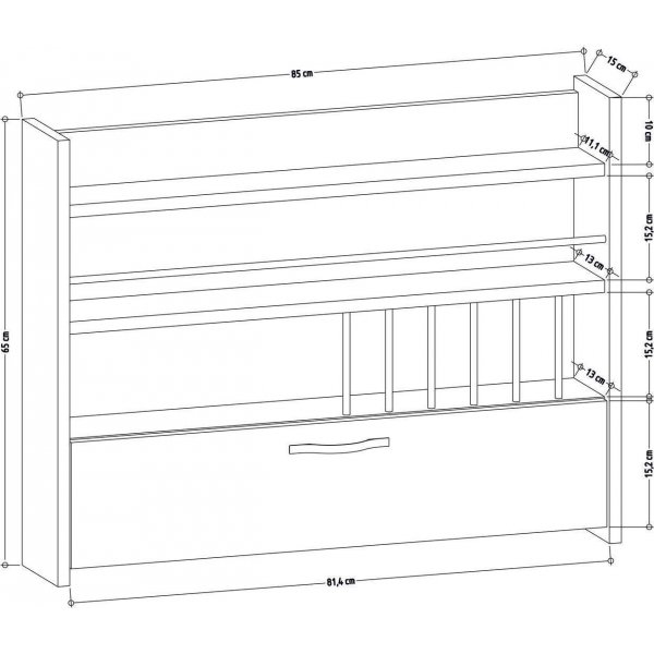 Knott wandplank - Antraciet Knott wandplank - Antraciet