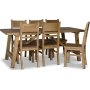 Woodforge matgrupp bord med 6 st stolar i tervunnet tr