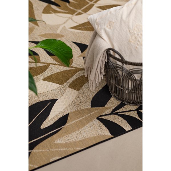 Tapis tiss plat Domani Monstera Multicolore