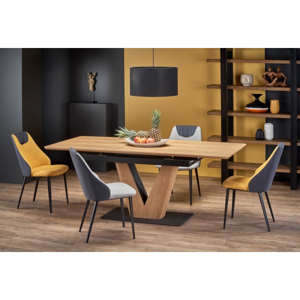 Tozzi matbord 160-200 x 90 cm - Ek/svart Tozzi matbord 160-200 x 90 cm - Ek/svart