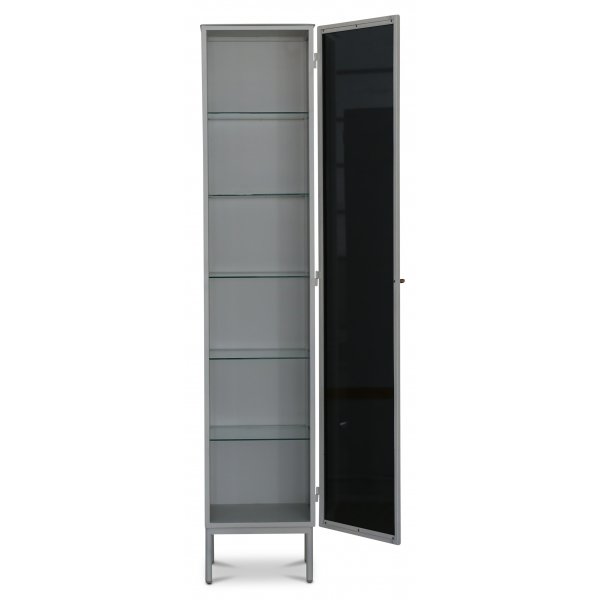 Revel vitt vitrinskåp 200x40 cm - Tonat glas Revel vitt vitrinskåp 200x40 cm - Tonat glas