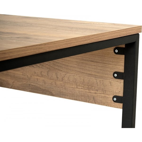 Twin skrivbord - Furu/svart