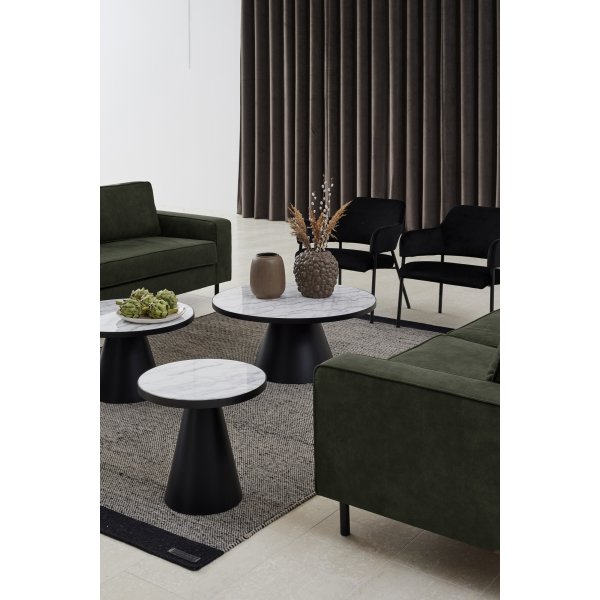 Soli soffbord Ø45 cm - Vit marmor/svart Soli soffbord Ø45 cm - Vit marmor/svart