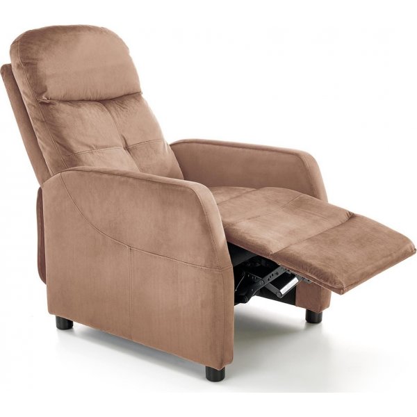 Fauteuil inclinable Gunvor en velours beige Fauteuil inclinable Gunvor en velours beige