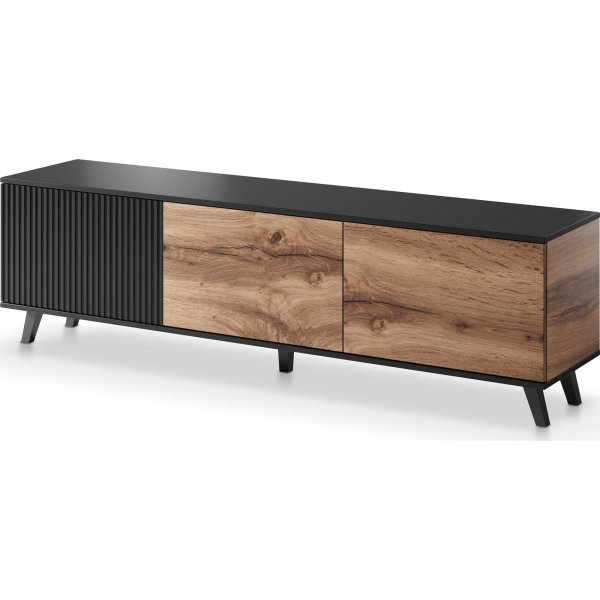 Banc multimdia Fate 180 cm - Chne Wotan/noir