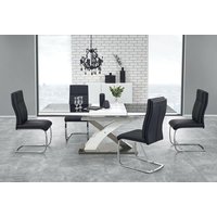Bonita matbord 160-220 cm - Vit/svart Bonita matbord 160-220 cm - Vit/svart