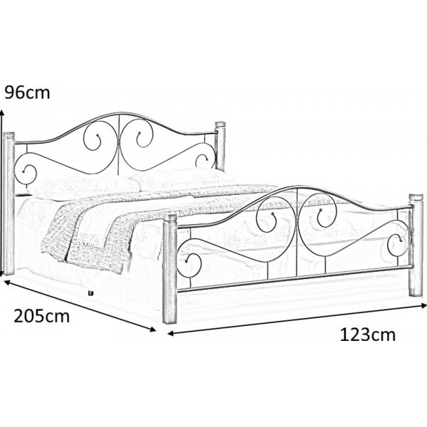 Cadre de lit Litzy 120x200 cm - Cerise antique/noir