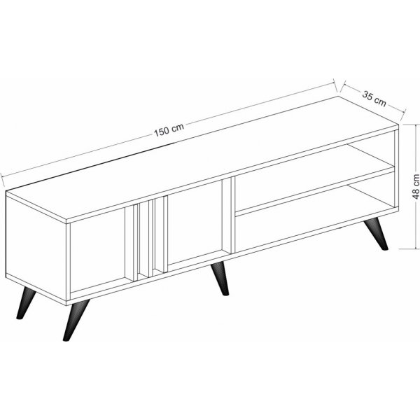 Rilla TV-bänk 150 cm - Antracit/ek Rilla TV-bänk 150 cm - Antracit/ek