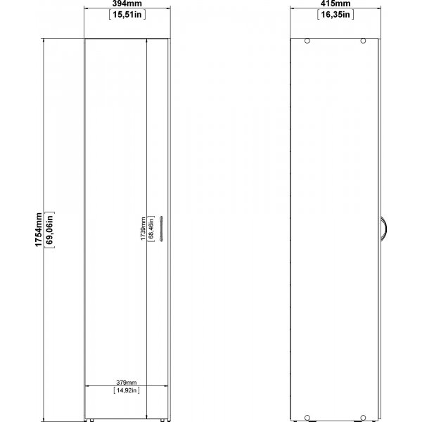 Garderob vit 40 cm bred och 175 cm hg + Mbeltassar