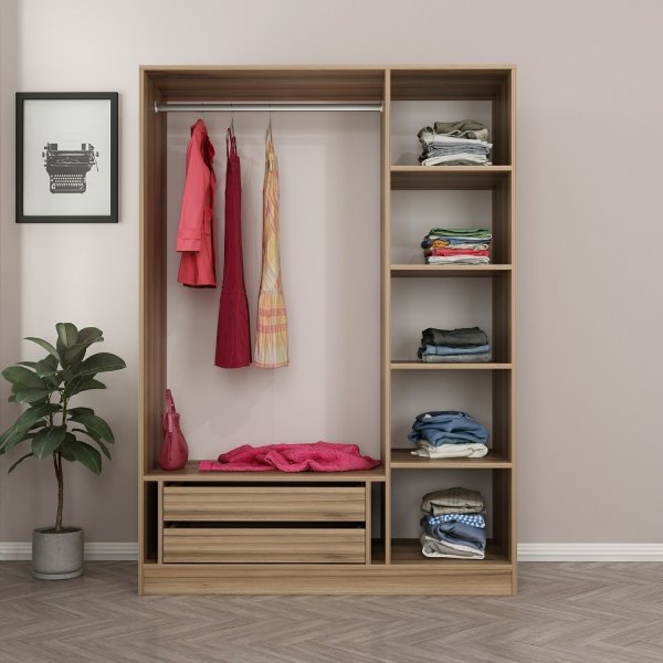 Armoire Cavolo 135x52x210 cm - Gris foncé Armoire Cavolo 135x52x210 cm - Gris foncé