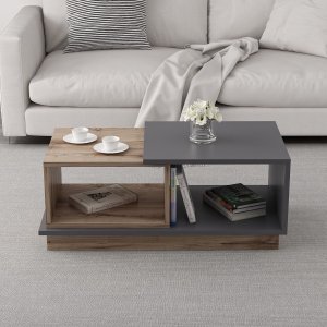 Table basse Concept 90 x 45 cm - Anthracite/chne