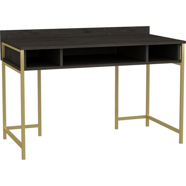 Alma skrivbord 120 x 60 cm - Guld/mrkgr