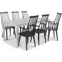 Mellby matgrupp 180 cm bord med 6 st gra Dalsland Pinnstolar med armstd