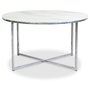 Palasso runt soffbord D80 cm - Krom / Ljus marmorering