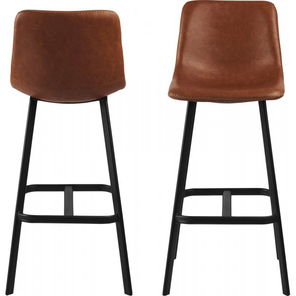 Tabouret de bar Oregon - PU marron/blanc Tabouret de bar Oregon - PU marron/blanc