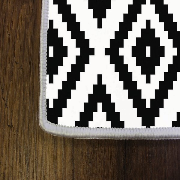 Intersect matta 120 x 180 cm - Svart/vit