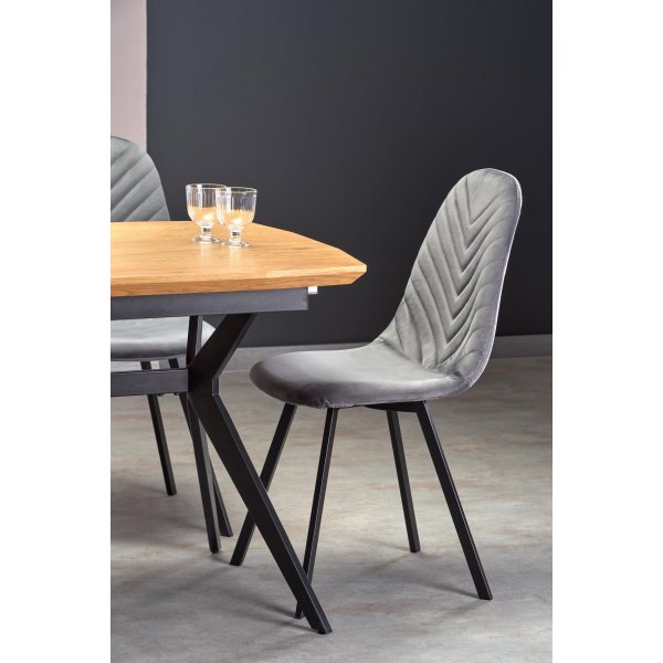 Table  manger Assis 140-180 x 80 cm - Chne/noir