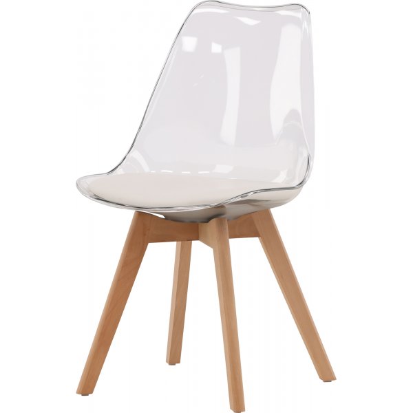 Edvin matstol - Vit/björk Edvin matstol - Vit/björk