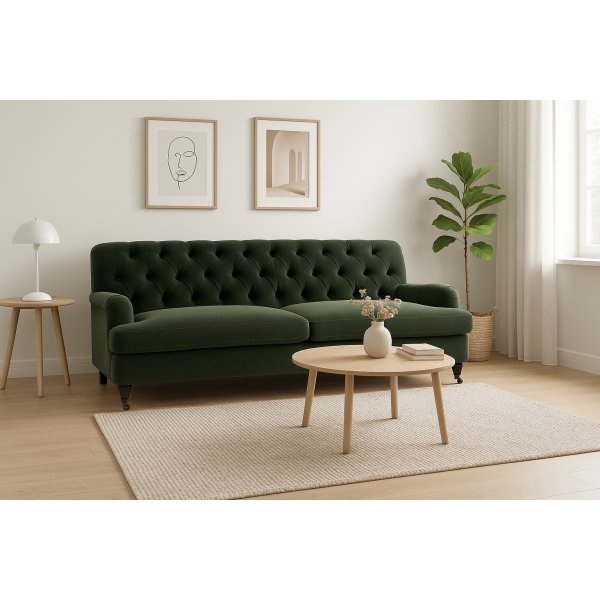 Soffa 215 cm i mrkgrn kldsel - Howard Barkley