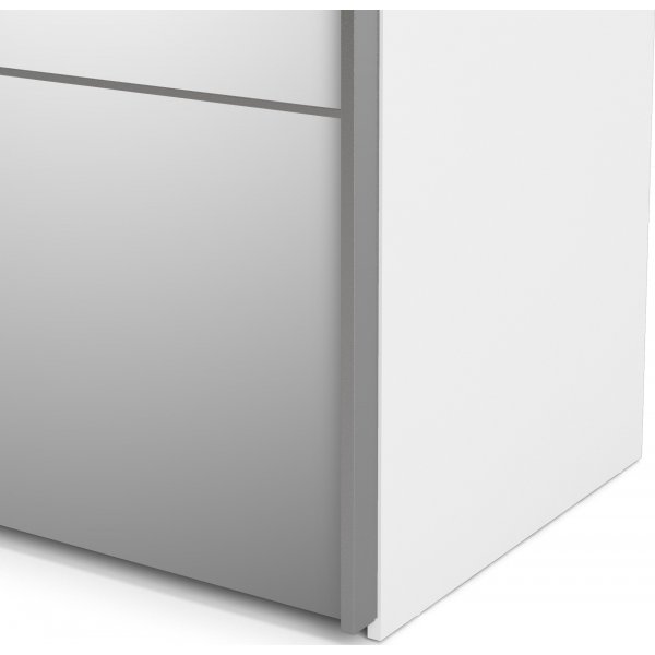 Armoire Vérone avec porte miroir - Blanc Armoire Vérone avec porte miroir - Blanc