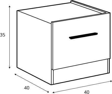Dentro nachtkastje rechts - Wit/sirling eiken