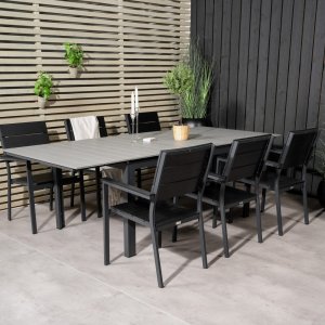 Groupe de salle  manger extrieur Levels avec 6 chaises Levels Nr1 - Noir/Gris