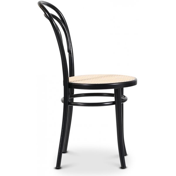 No 14 matstol med rottingsits - Svart No 14 matstol med rottingsits - Svart