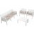 Groupe salon Lara avec canap 3 places, 2 fauteuils et table - Blanc