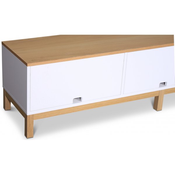 Alvaret TV-b�nk 188 cm - Oljad ek / Vit