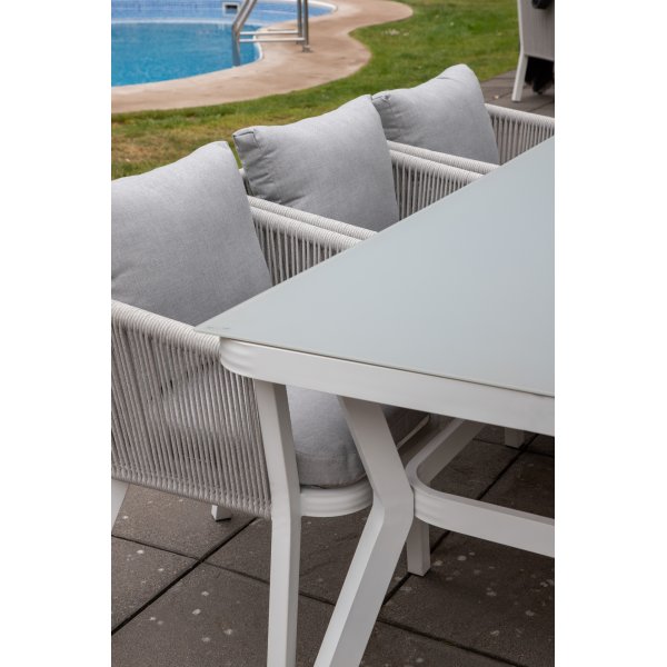 Table  manger Virya 200 x 100 cm - Gris/Blanc