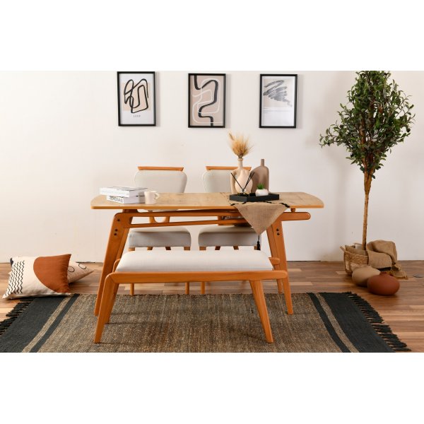 Palace eetgroep 2 - Eiken/creme Palace eetgroep 2 - Eiken/creme