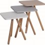 Driedubbel gedekte tafel 34 x 34 cm - Wit/cappuccino/grijs